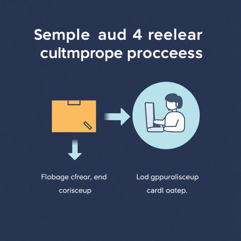 Depict a simple and clear return process.  Maybe an image of a package being sent back or a customer service representative helping with a return. The image should appear calming and straightforward.