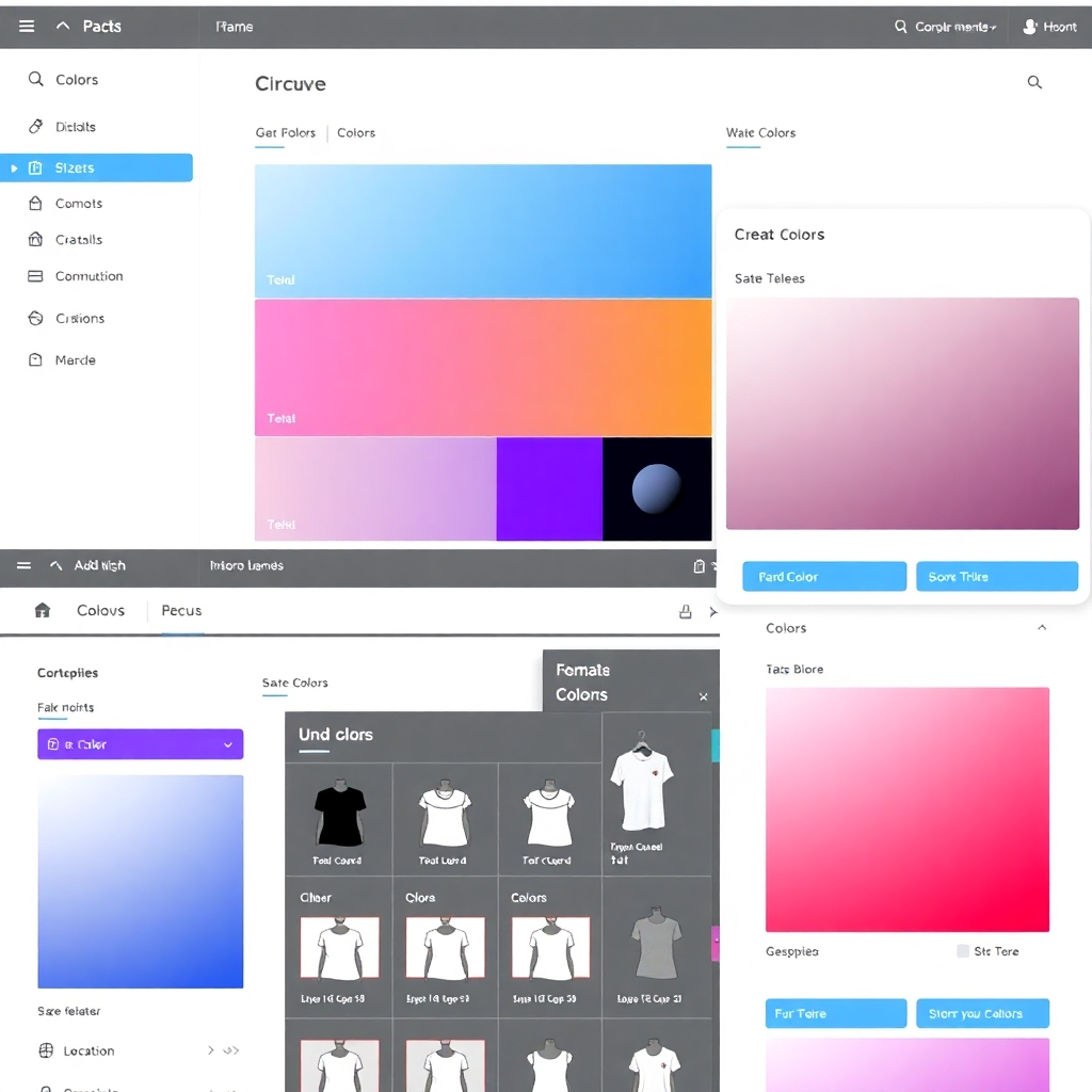 Show mock-ups of various customization options available on the website, such as choosing colors, sizes, and other details.